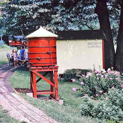 Water tower and West Yorklyn station at Magic Age of Steam, 1973