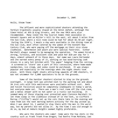 2005 12-05 Weekly News