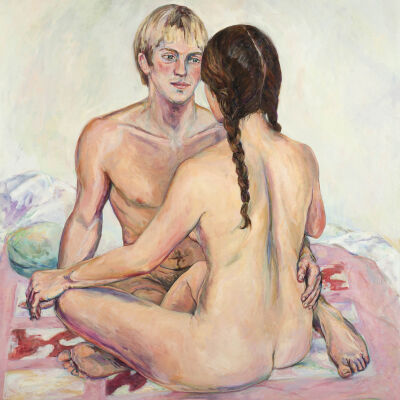 Couple on Patchwork Quilt