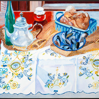 Still Life with Bread and Mussels