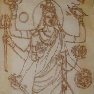 Transfer drawing for "Durga"
