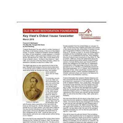 Francis Watlington - Article in OIRF Newsletter