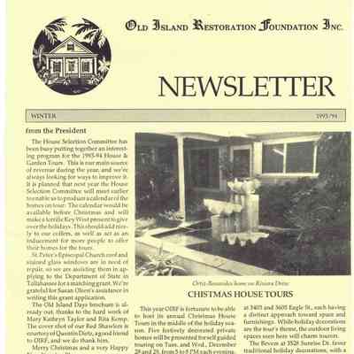 OIRF Winter 1993-1994 Newsletter
