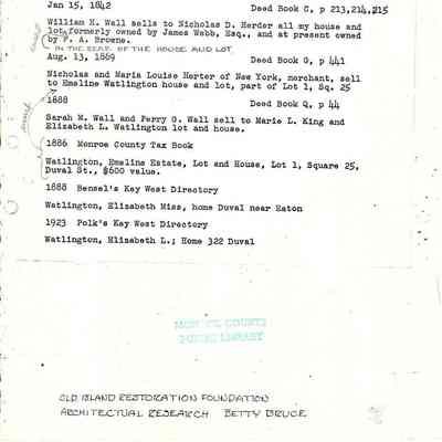 Oldest House - Deed History