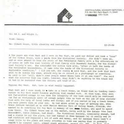 Dabney Moore Letter re Home Ownership