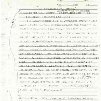 Handwritten Notes from American Guide Series