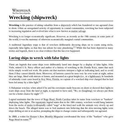 Wrecking Article - Wikipedia