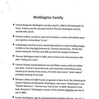 Watlington Family Notes