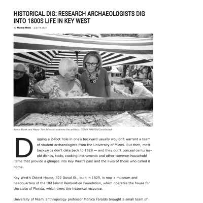 Historical Dig at Oldest House