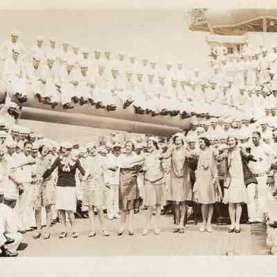 Women dance on deck