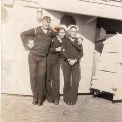 Sailors pose