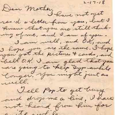 Feb 17, 1918 letter