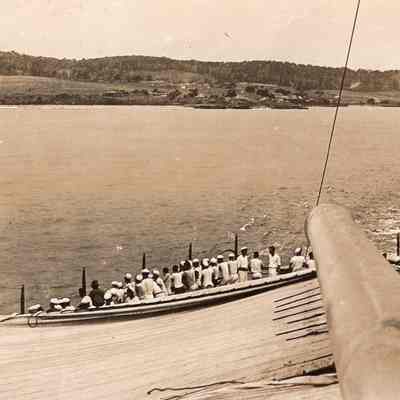 U.S.S. Texas Leaving Nipa Bay