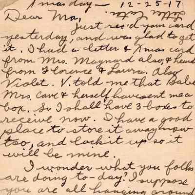 Dec 25, 1917 postcard