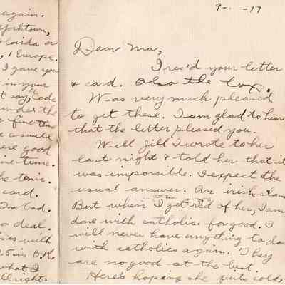 Sep 17, 1917 letter page #1