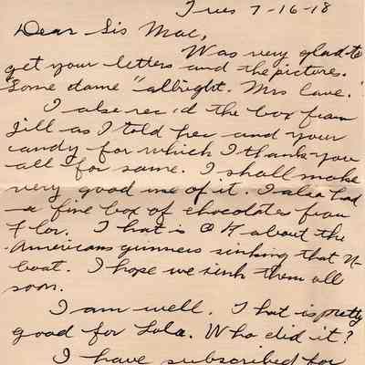 July 16, 1918 letter #1