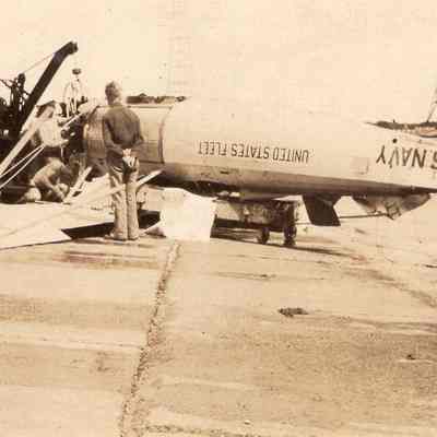 Wrecked plane on shore