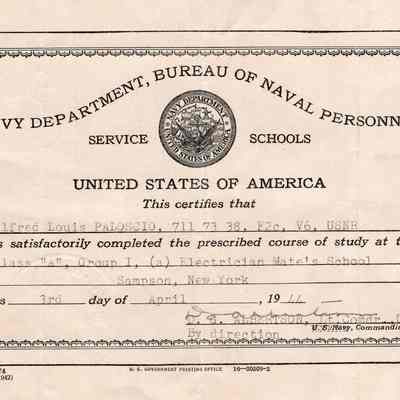 Paloscio's class certificate