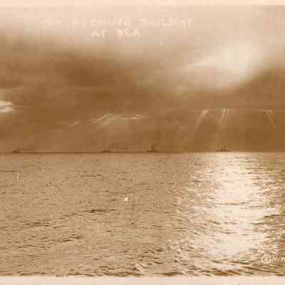 An evening twilight at sea