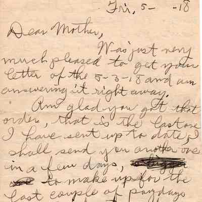 unknown May 1918 letter