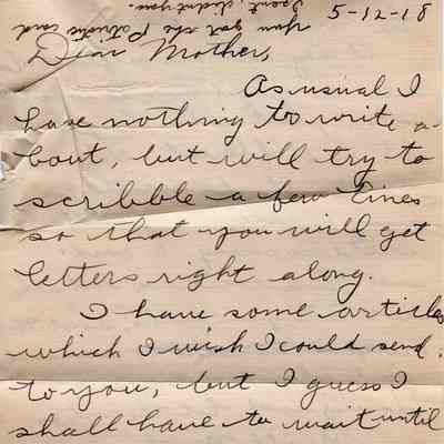 May 12, 1918 letter pg#1