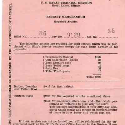 USN recruit memorandum