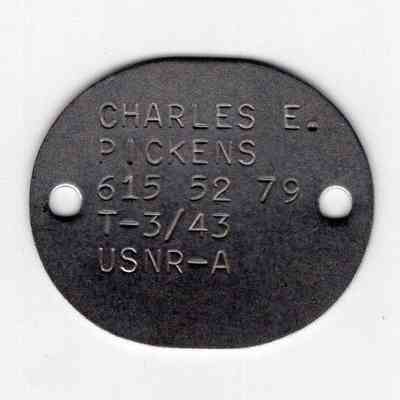 Charles E. Pickens dog tag