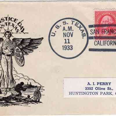 Armistice Day envelope to A.I. Perry