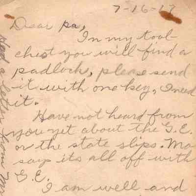 July 16, 1917 postcard