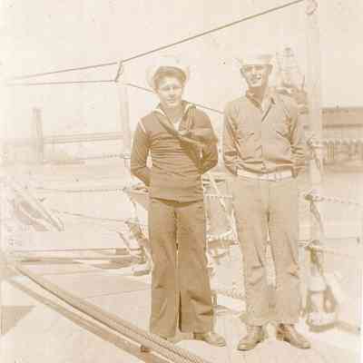 Two sailors at attention