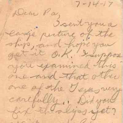 July 14, 1917 postcard