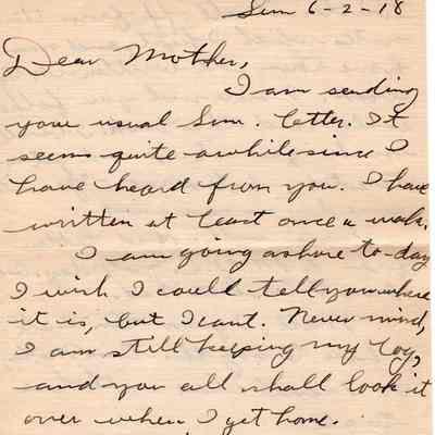 June 2, 1918 letter