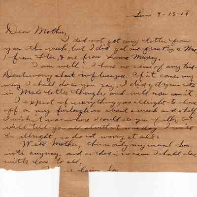 Sep 15, 1918 letter