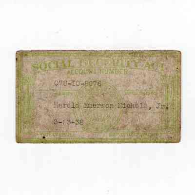 Harold Nichols's Social Security Card