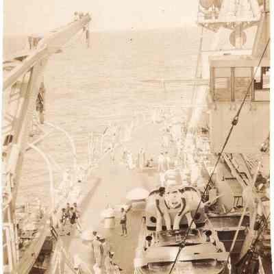 Looking aft at Sea