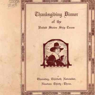 1933 Thanksgiving Dinner pamphlet