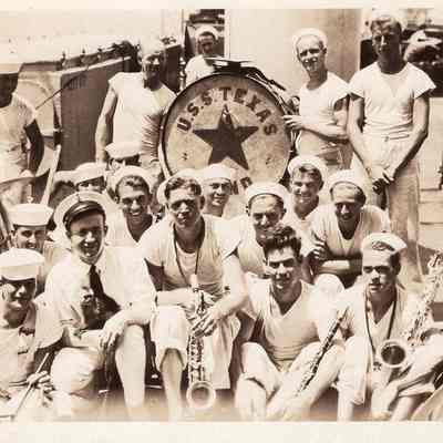 USS Texas ship band post card
