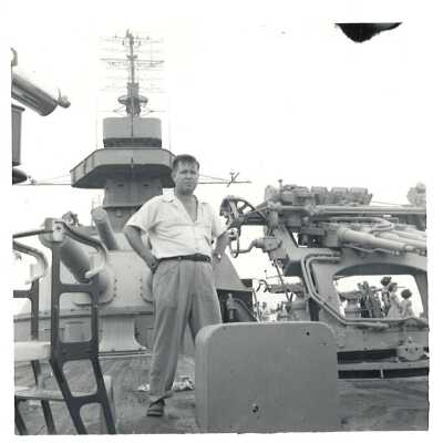 Tourist on Stern of Battleship