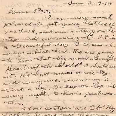 Mar 9, 1919 letter pg#1