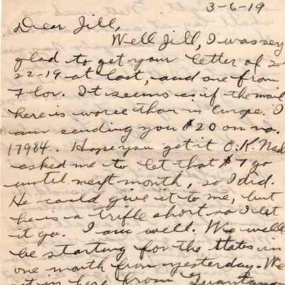 March 6, 1919 letter #2
