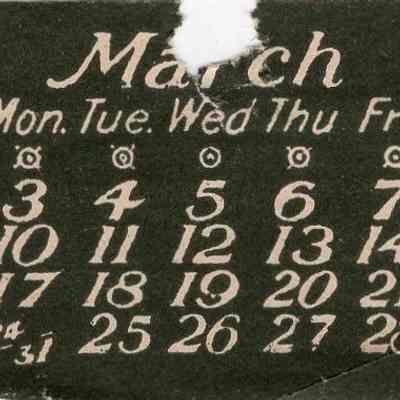 1919 March calendar strip