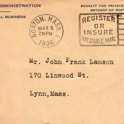 Mar 5, 1936 postcard