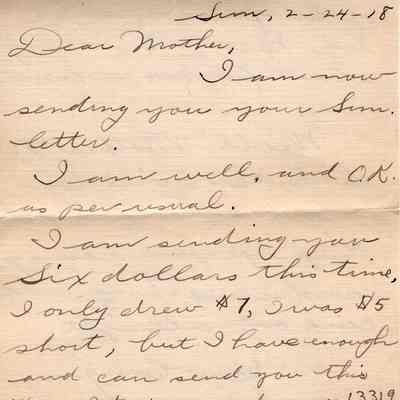 Feb 24, 1918 letter