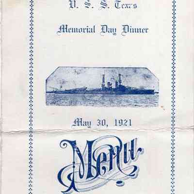 Memorial Day Dinner menu