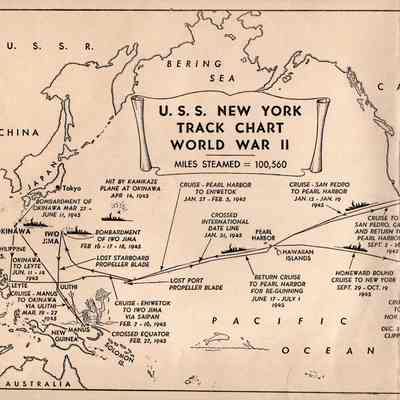 U.S.S. New York WWII track chart