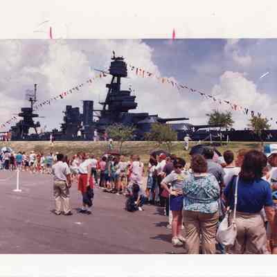 Battleship Texas museum event waiting line