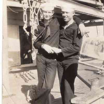 Sailors holding hands