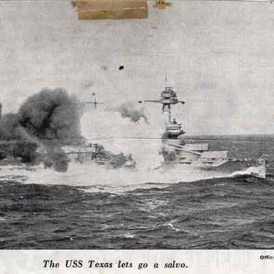 The USS Texas lets go a salvo
