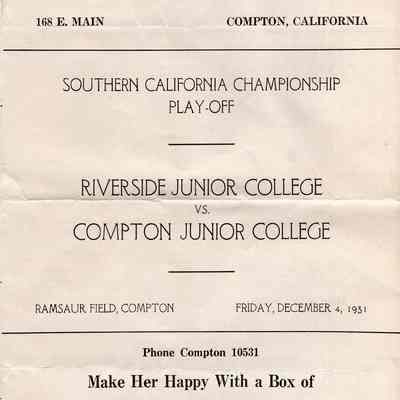 Riverside Junior College game program