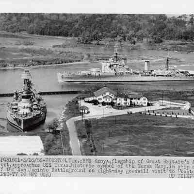 HMS Kenya passes behind Texas